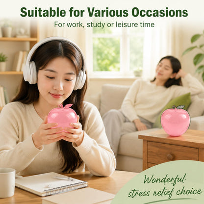 Apple Squishy,Pink Apples Squishy Shaped Stress Balls,Slow Rebound Clear Fruit Squeeze Fidget Toy Anxiety Relief Soft Stress Ball Pinch Sensory Toy