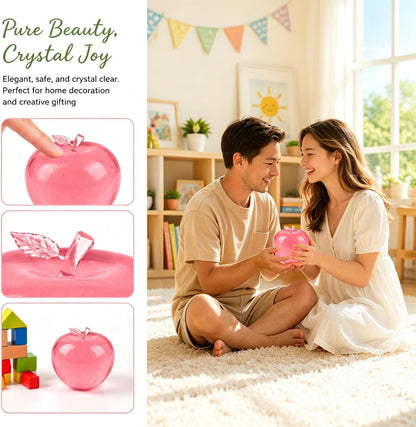 Apple Squishy,Pink Apples Squishy Shaped Stress Balls,Slow Rebound Clear Fruit Squeeze Fidget Toy Anxiety Relief Soft Stress Ball Pinch Sensory Toy