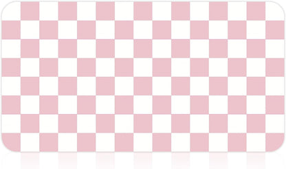 Checkered Dish Mat for Kitchen Coffee Station, 17" x 32" Pink