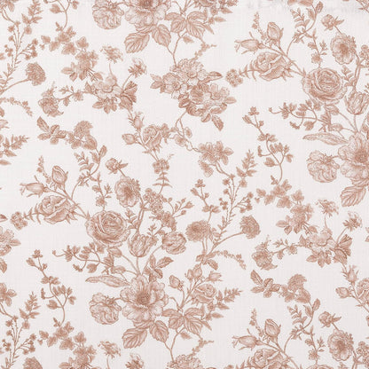 Eloise 2-Pack Tonal Botanical Semi-Sheer Rod Pocket Kitchen Curtain Swag Pair, Blush Pink, 27" W x 38" L