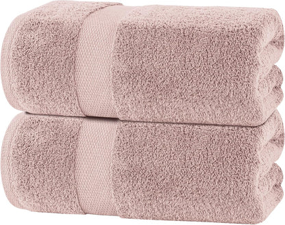Luxury Soft Bath Sheet Towels - 650 GSM Cotton Luxury Towels Extra Large 35x70 | Highly Absorbent and Quick Dry | Hotel Quality, Pink, 2 Pack