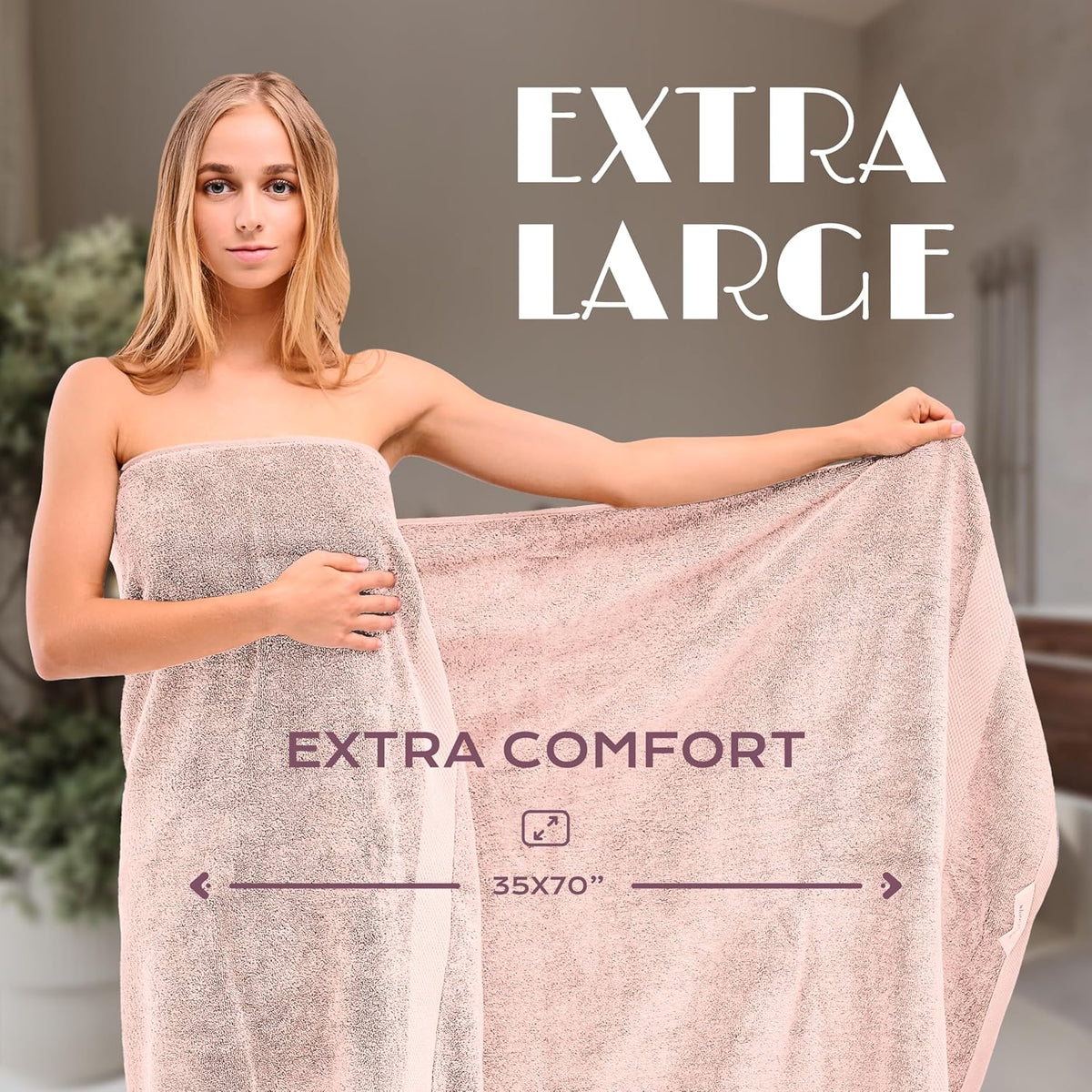 Luxury Soft Bath Sheet Towels - 650 GSM Cotton Luxury Towels Extra Large 35x70 | Highly Absorbent and Quick Dry | Hotel Quality, Pink, 2 Pack