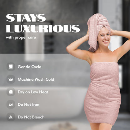 Luxury Soft Bath Sheet Towels - 650 GSM Cotton Luxury Towels Extra Large 35x70 | Highly Absorbent and Quick Dry | Hotel Quality, Pink, 2 Pack