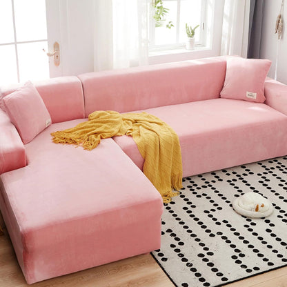 Sofa Covers Non Slip, Couch Covers for Sofa with Chaise, Machine Washable Sofa Slipcovers, Couch Blanket Cover Soft, Sofa Covers Sectional L Shape (Pink 1 Seat)