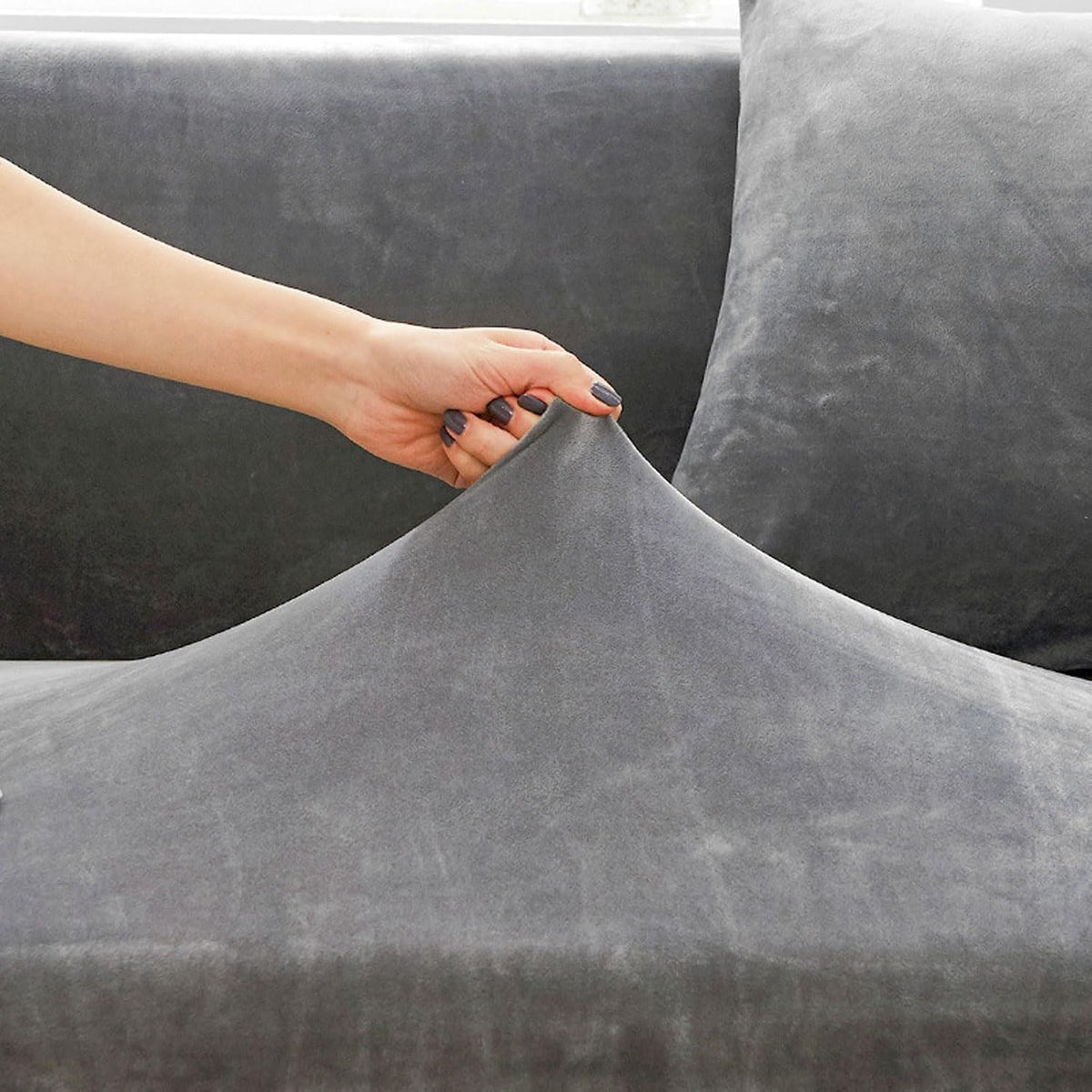 Sofa Covers Non Slip, Couch Covers for Sofa with Chaise, Machine Washable Sofa Slipcovers, Couch Blanket Cover Soft, Sofa Covers Sectional L Shape (Pink 1 Seat)