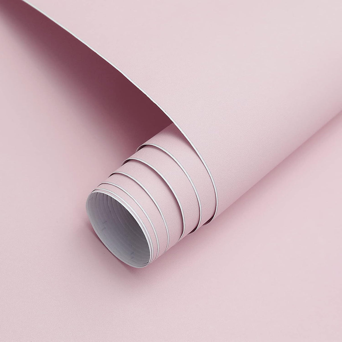 Solid Light Pink Wallpaper 394"X15.7" Matte Textured Contact Wallpaper Peel and Stick Modern Self Adhesive Removable Wallpaper Waterproof Paper for Living Room Bedroom Decor
