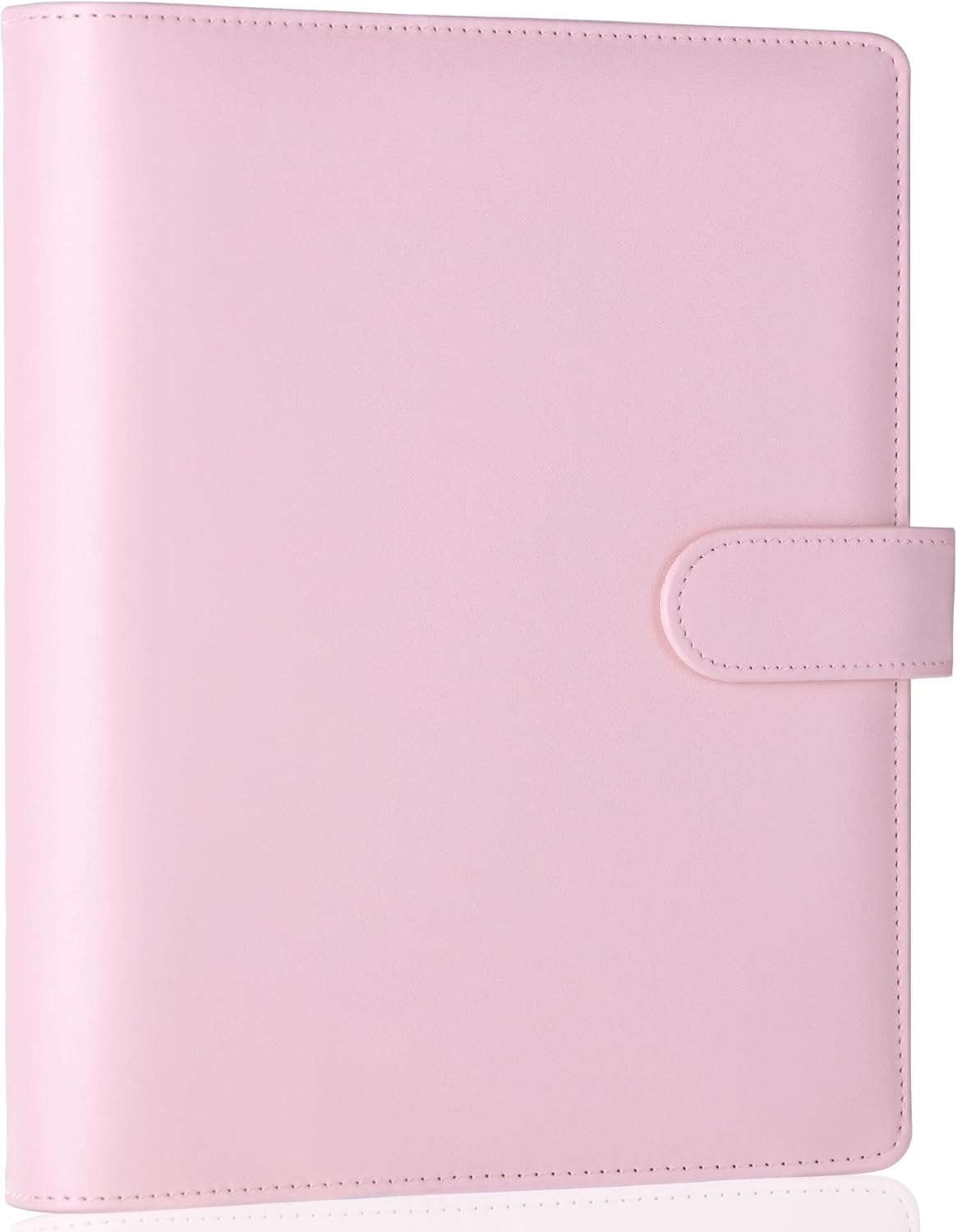 A5 Binder 6 Ring Refillable Notebook Planner Cover for A5 Planner Inserts & Refill Paper, PU Leather Loose Leaf Budget Binder Personal Organizer Kpop Photocard Holder with Magnetic Buckle, Pink
