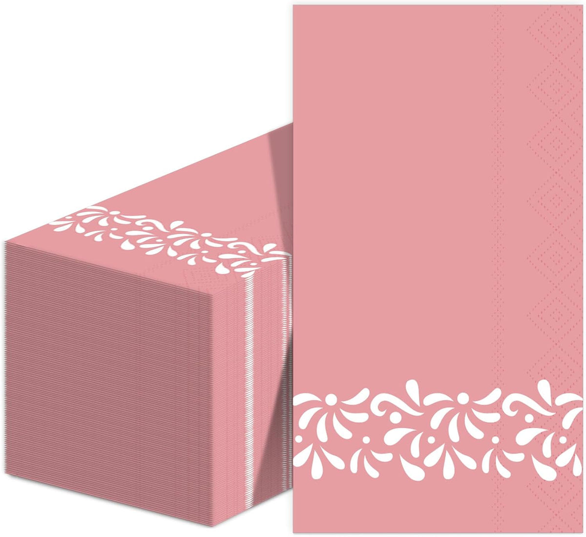 200PCS Pink Platos De Barro Party Napkins Talavera Barro Disposable Napkins Pink Mexican Fiesta Hand Towel Mexican Flower Party Decor for Talavera Baby Shower Wedding Birthday Supplies