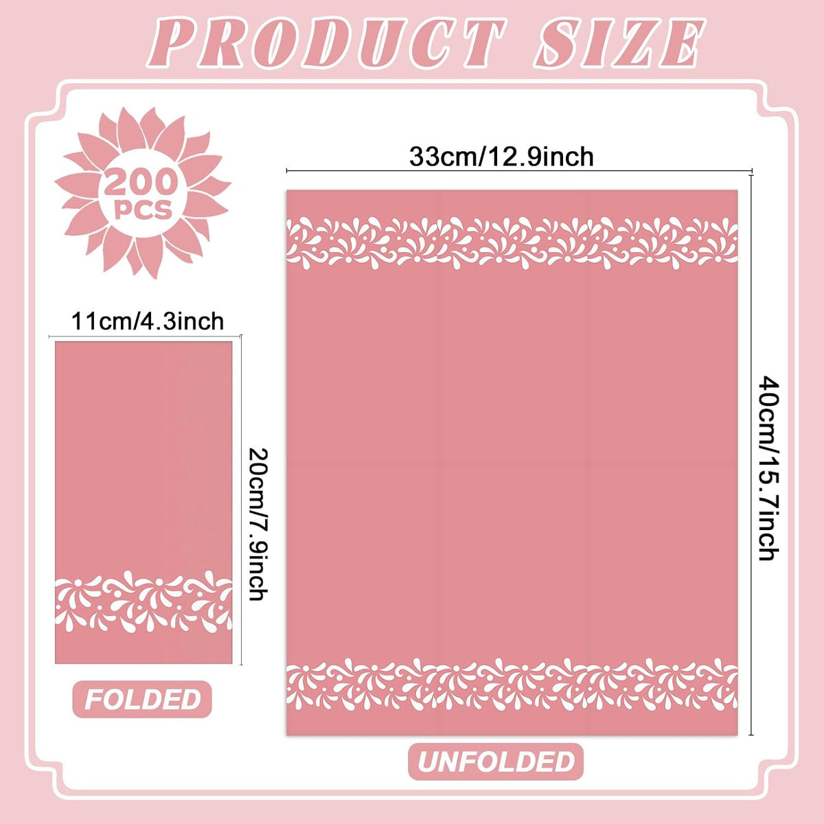200PCS Pink Platos De Barro Party Napkins Talavera Barro Disposable Napkins Pink Mexican Fiesta Hand Towel Mexican Flower Party Decor for Talavera Baby Shower Wedding Birthday Supplies