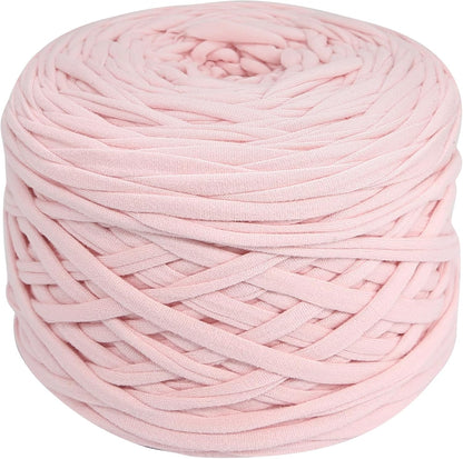 400g T-Shirt Yarn, 130 Yards Elastic Fabric Crochet DIY Pink