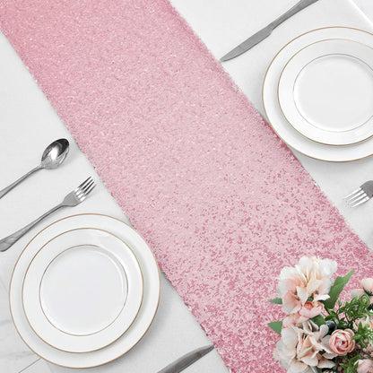 12 x 72 inches Light Pink Sequin Table Runner, 2 Packs