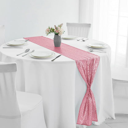 12 x 72 inches Light Pink Sequin Table Runner, 2 Packs