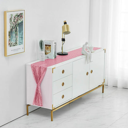 12 x 72 inches Light Pink Sequin Table Runner, 2 Packs