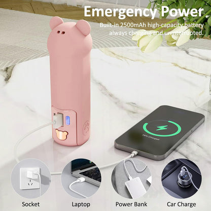 Portable Handheld Fan, Small Mini Foldable Personal Fan [26H Max Cooling Time], 3 IN 1 USB Rechargeable for Travel Outdoor,Gifts for Women (Pink)