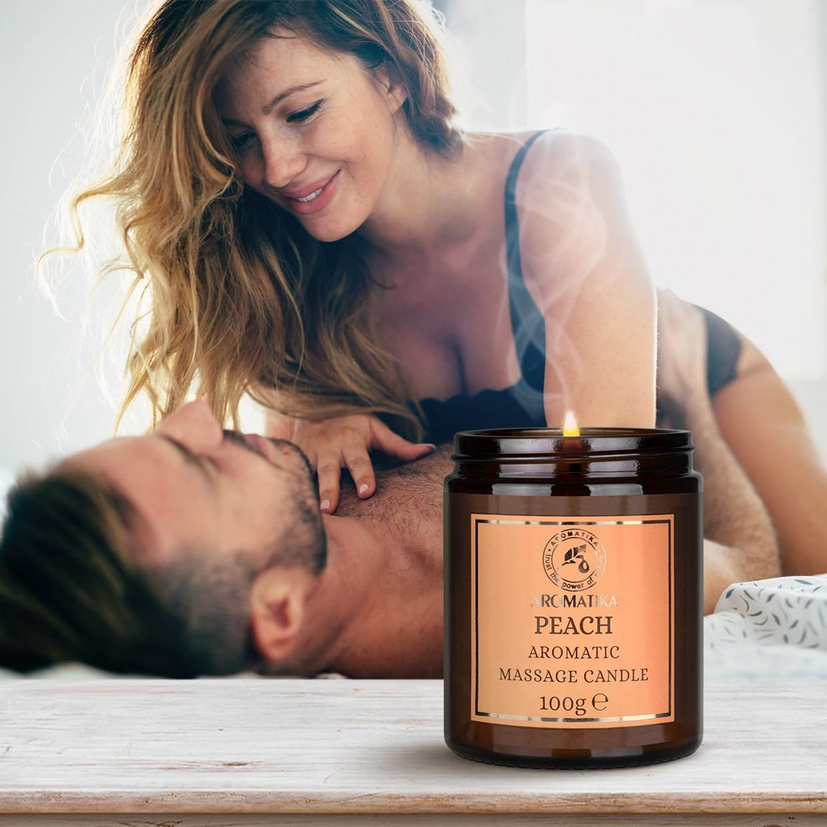 Massage Candle Peach - Soy Wax Candle 3.5Oz - Relaxing Massage Candle - Massage Candle with Coconut and Almond Oils - Body Care - Calming - Beauty - Aromatherapy