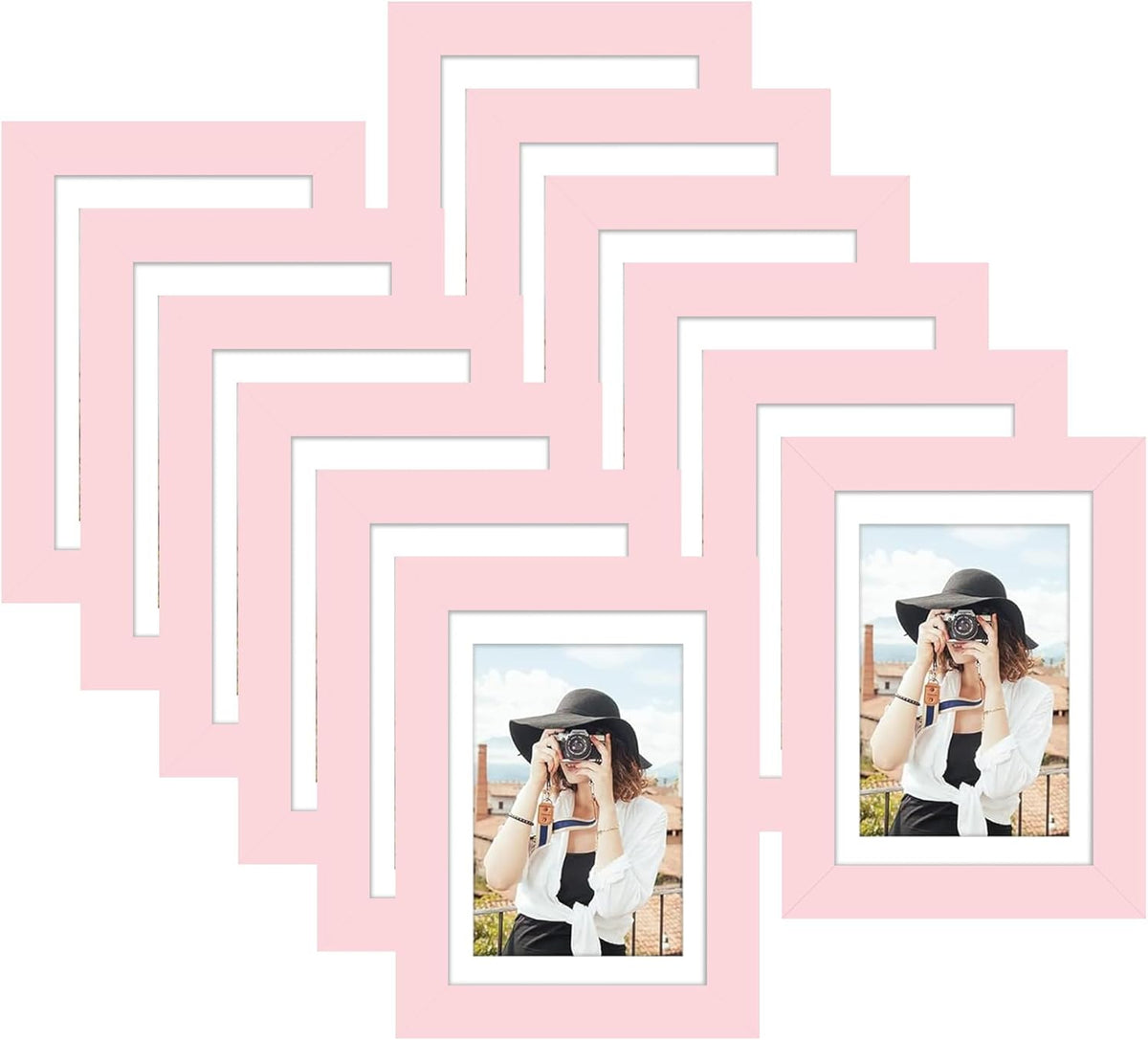 4x6 Picture Frame Set of 12, Modern Gallery Wall Frames, Pink