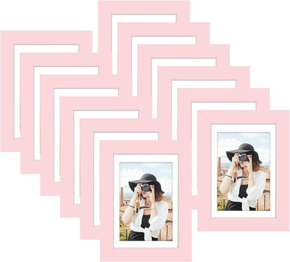 4x6 Picture Frame Set of 12, Modern Gallery Wall Frames, Pink
