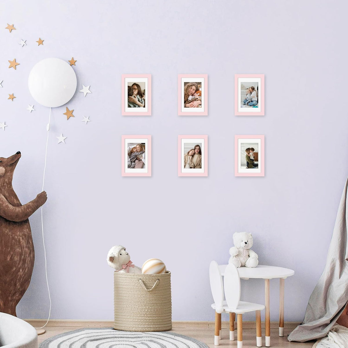 4x6 Picture Frame Set of 12, Modern Gallery Wall Frames, Pink