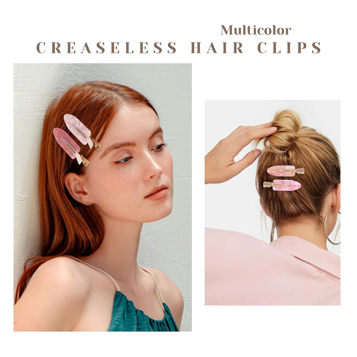 No Crease Creaseless No Bend Hair Clips For Styling Non Slip Flat Clips For Makeup Hair Accessories For Women,Pink,12 PCS
