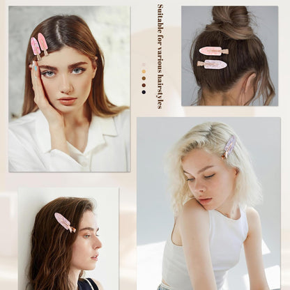 No Crease Creaseless No Bend Hair Clips For Styling Non Slip Flat Clips For Makeup Hair Accessories For Women,Pink,12 PCS