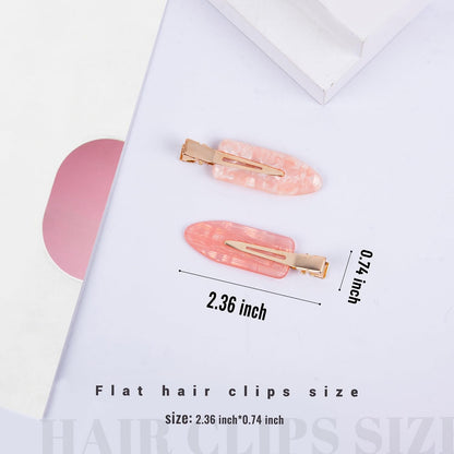 No Crease Creaseless No Bend Hair Clips For Styling Non Slip Flat Clips For Makeup Hair Accessories For Women,Pink,12 PCS