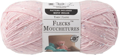 Flecks Yarn - Yarn for Knitting, Crochet, Weaving, and Arts & Crafts - Pink, Acrylic Blend, 6.53 oz