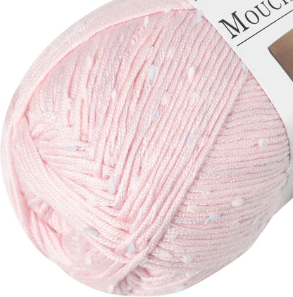 Flecks Yarn - Yarn for Knitting, Crochet, Weaving, and Arts & Crafts - Pink, Acrylic Blend, 6.53 oz