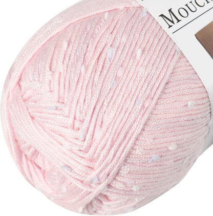 Flecks Yarn - Yarn for Knitting, Crochet, Weaving, and Arts & Crafts - Pink, Acrylic Blend, 6.53 oz