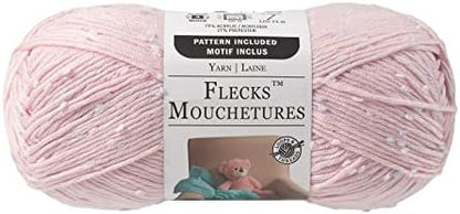 Flecks Yarn - Yarn for Knitting, Crochet, Weaving, and Arts & Crafts - Pink, Acrylic Blend, 6.53 oz