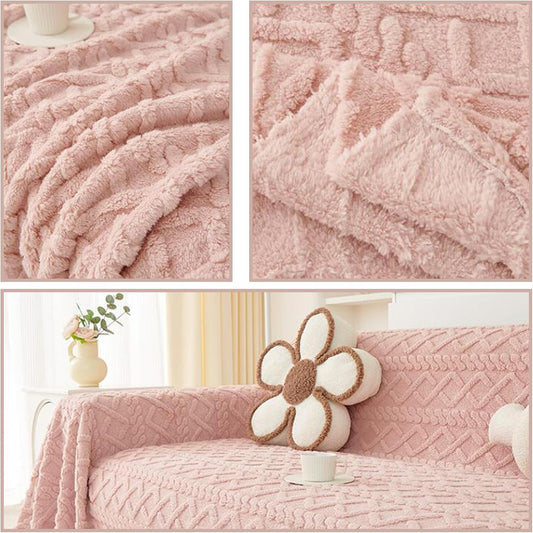 Soft Sofa Throw Blanket 1 2 3 4 Seater Nordic Style Plush Couch Covers L U Shape Corner Anti Slip Sofa Cover Tear Resistant Blankets for Sofas Large/Camping Outdoor(90X150cm,Pink)