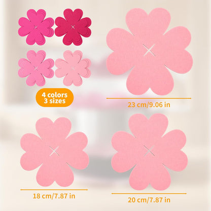 12 PCS Pot and Pan Protectors, Pink Four-Leaf Clover 3 Sizes Thicker Felt Pan Protector Pads, Pot Separators for Stacking, Anti-Slip Dividers to Protect Glass Ceramic Plates Cookware from Scratching