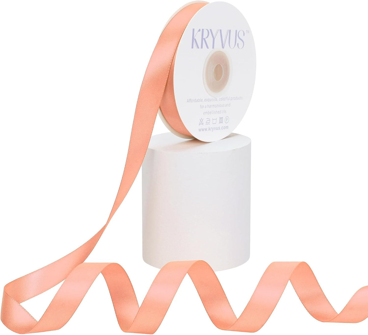 Peach Satin Ribbon, Double Faced 5/8 Inch X 25 Yards Peach Ribbon