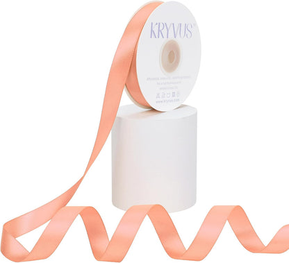 Peach Satin Ribbon, Double Faced 5/8 Inch X 25 Yards Peach Ribbon