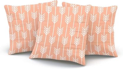 Decorative Throw Pillow Case Coral and White Modern Arrow Fletching Pattern Peach Pillowcase Cushion Cover One Side Design Printed Square Size 18x18 inch
