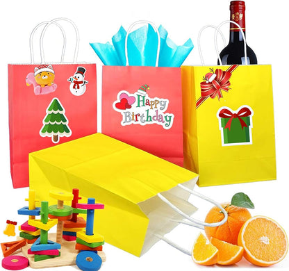 25 PCS Small Gift Bags Blush Pink Kraft Paper Bag with Handles for Party Favors (8.2 x 6 x 3.1 In)
