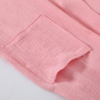 Women's Cotton Gauze Lightweight Robe Absorbent Spa Kimono Bathrobe Muslin Yukata Loungewear Nightgown Dressing