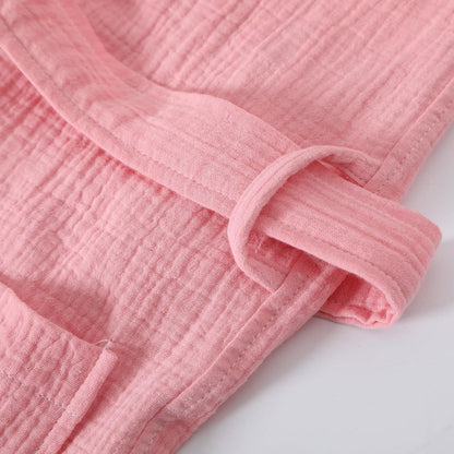 Women's Cotton Gauze Lightweight Robe Absorbent Spa Kimono Bathrobe Muslin Yukata Loungewear Nightgown Dressing