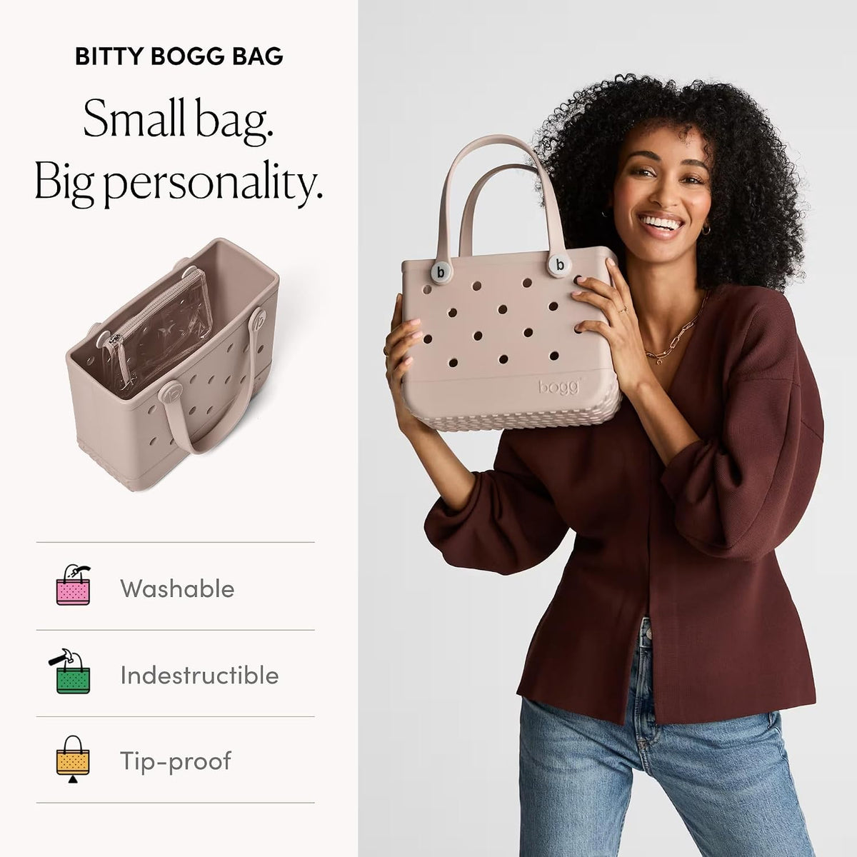 Bitty Small Tote – 11” x 8.5” x 4.5” – Essential Bags for Beach, Pool, Boat, Sports, Tailgating, Cruise, Travel