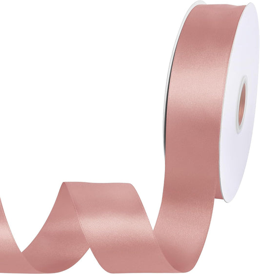 Double Face Peach Pink Satin Ribbon 1-1/2 inch X 100 Yards Fabric Ribbons for Gift Wrapping Bows Bouquet Sewing Craft Home Decor Hair Floral