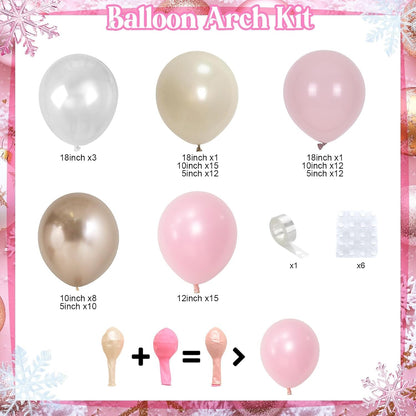 Dusty Pink Balloon Garland Arch Kit Double Stuffed Pink Gold Balloon