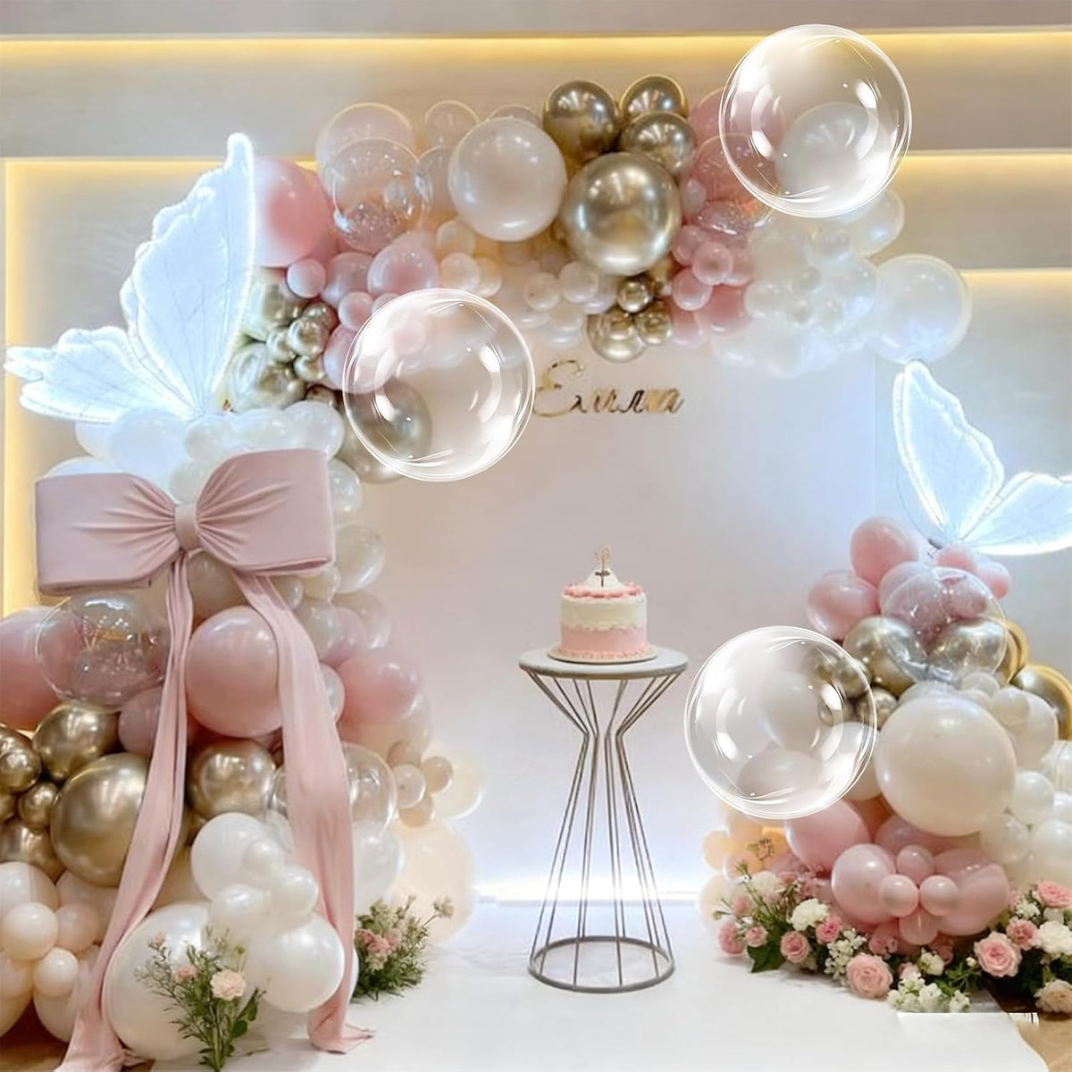 Dusty Pink Balloon Garland Arch Kit Double Stuffed Pink Gold Balloon