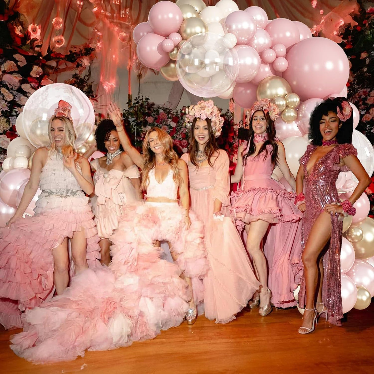 Dusty Pink Balloon Garland Arch Kit Double Stuffed Pink Gold Balloon