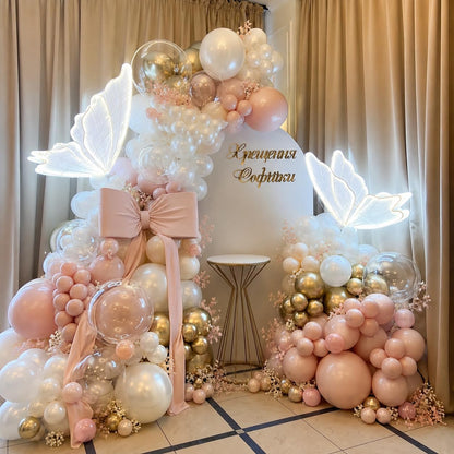 Dusty Pink Balloon Garland Arch Kit Double Stuffed Pink Gold Balloon