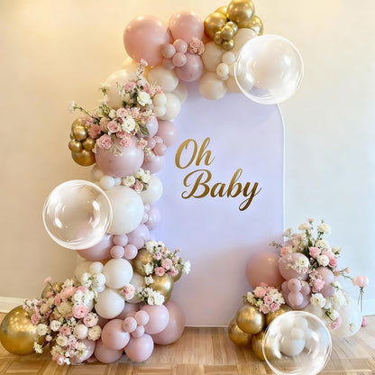 Dusty Pink Balloon Garland Arch Kit Double Stuffed Pink Gold Balloon