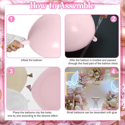 Dusty Pink Balloon Garland Arch Kit Double Stuffed Pink Gold Balloon