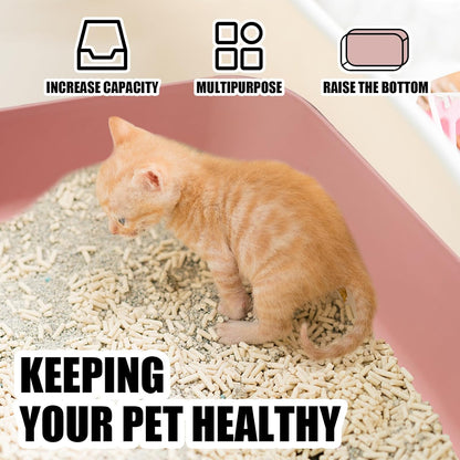 5PCS Small Litter Box, Plastic Kitten Litter Box, 13.9 x 9.8 x 3 Inch Open Litter Box for Small Pet, Easy to Clean (5 Color)