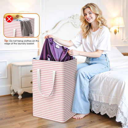 3-Pack Laundry Basket, Collapsible Laundry Hampers, 125L, Pink