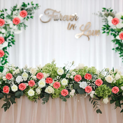 10 Pcs Peach Rose Artificial Flowers, Faux Silk Flower With Long Stems