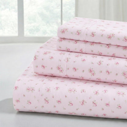 Silky Soft Microfiber and Wrinkle Free Sheets - Luxurious Microfiber Bed Sheets Includes Flat Sheet, Fitted Sheet with Deep Pockets, & Pillowcases Blush, Full