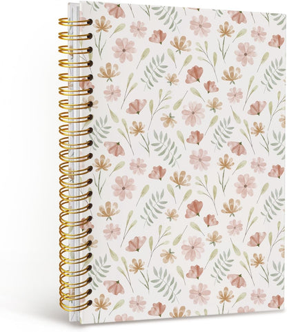 Cute Spiral Notebook Journal for Women,Floral Notebook
